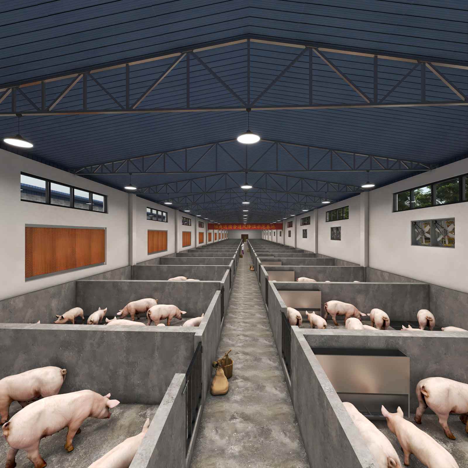 Livestock Farms Exhaust fan ventilation and cooling solution