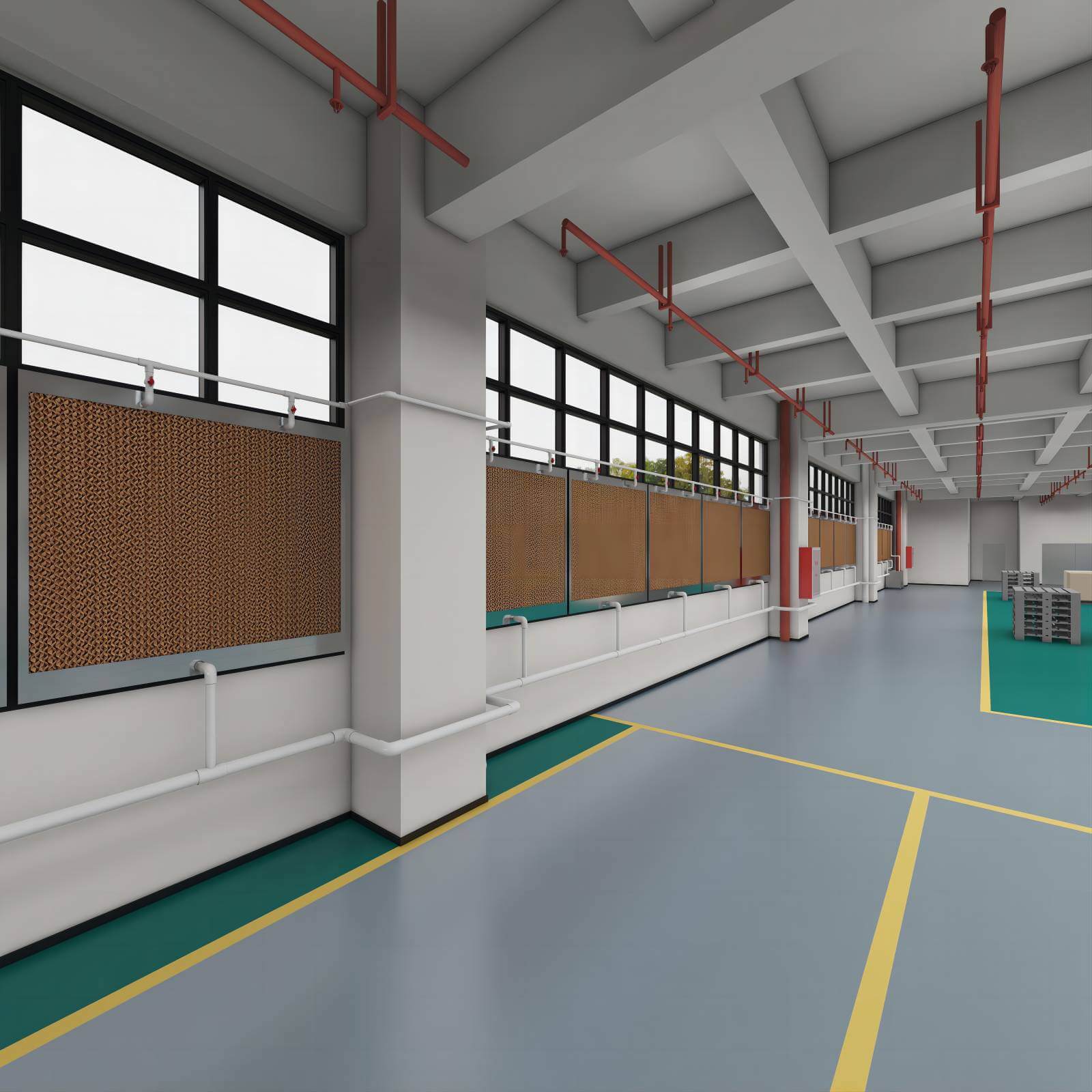 Common Factory Exhaust Fan and Cooling Pad Cooling Solution